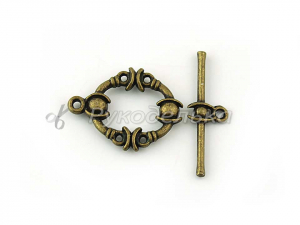 Застежка-тогл 22х16мм. Бронза