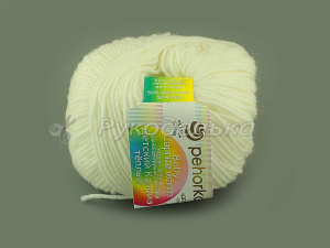 Пряжа Пехорка. Детский каприз теплый. Белый 01. 50гр