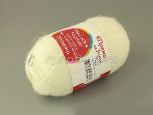 Пряжа троицкая. Пушинка. 50гр. Белый (01)