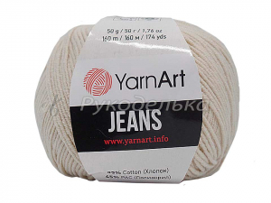 Пряжа YarnArt. Jeans 50гр. Экрю (05).
