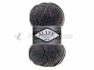 Пряжа Alize Superlana Maxi. 100гр. Средне-серый меланж (182)