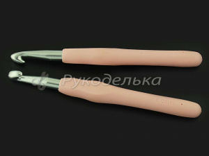 Крючок для вязания металл резиновая ручка 14см, d-8,0мм