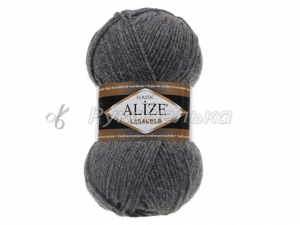 Пряжа Alize Lana Gold. 100гр.  Средне-серый (182)