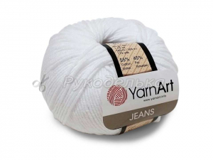 Пряжа YarnArt. Jeans 50гр. Белый (62).
