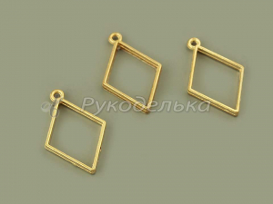 Основа для кулона. Рамка Ромб. Золото.