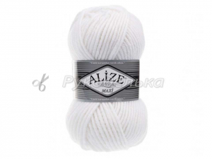 Пряжа Alize Superlana Maxi. 100гр. Белый (55)