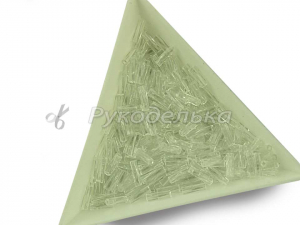Бисер чешский Preciosa. Стеклярус 3" витой. Белый (00050) NT. 10гр