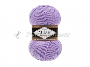Пряжа Alize Lana Gold. 100гр.  Лиловый (166)