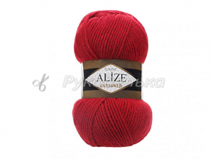 Пряжа Alize Lana Gold. 100гр.  Красный (56)