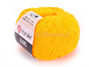 Пряжа YarnArt. Jeans 50гр. Желтый (35).
