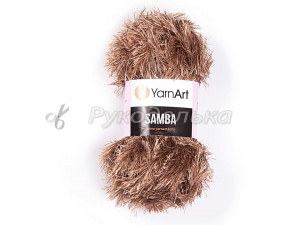 Пряжа YarnArt. Samba (травка) 100гр. Бело-коричневый (99).