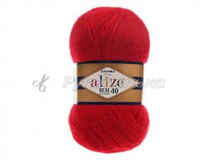 Пряжа Alize Angora Real 40. 100гр. Красный (56)