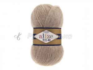 Пряжа Alize Angora Real 40. 100гр. Бежевый меланж (152)