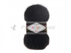 Пряжа Alize Mohair Classic. 100гр. Черный (60)