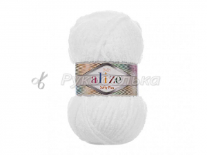 Пряжа Alize Softy Plus. 100гр. Белый (55)