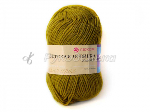 Пряжа Пехорка. Детская новинка 50гр. Золотистая олива (33)