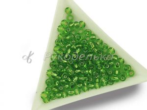 Бисер чешский Preciosa 6/0. Зеленый (57100) TSL. 10гр