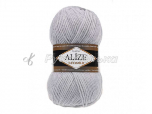 Пряжа Alize Lana Gold. 100гр. Пепельный (684)