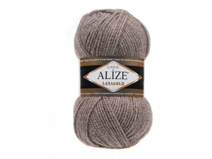 Пряжа Alize Lana Gold. 100гр. Коричневый меланж (650)