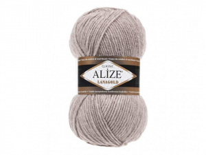 Пряжа Alize Lana Gold. 100гр. Светло-коричневый (207)