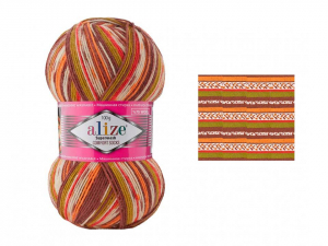 Пряжа Alize Superwash. 100гр. Осень (7709)