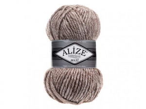 Пряжа Alize Superlana Maxi. 100гр. Молочно-коричневый жаспе (803)