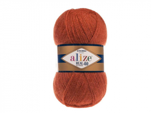 Пряжа Alize Angora Real 40. 100гр. Терракот (36)