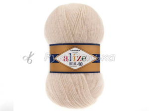 Пряжа Alize Angora Real 40. 100гр. Молочно-бежевый (67)