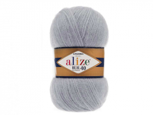 Пряжа Alize Angora Real 40. 100гр. Серый (21)