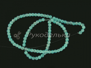 Бусины. Снежный кварц. 4мм. Небесно-голубой. Нить