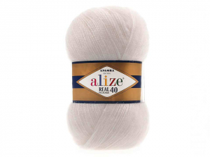 Пряжа Alize Angora Real 40. 100гр. Слоновая кость (599)