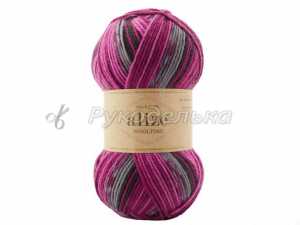 Пряжа Alize Wooltime. 100гр. Розовый-серый (11018)
